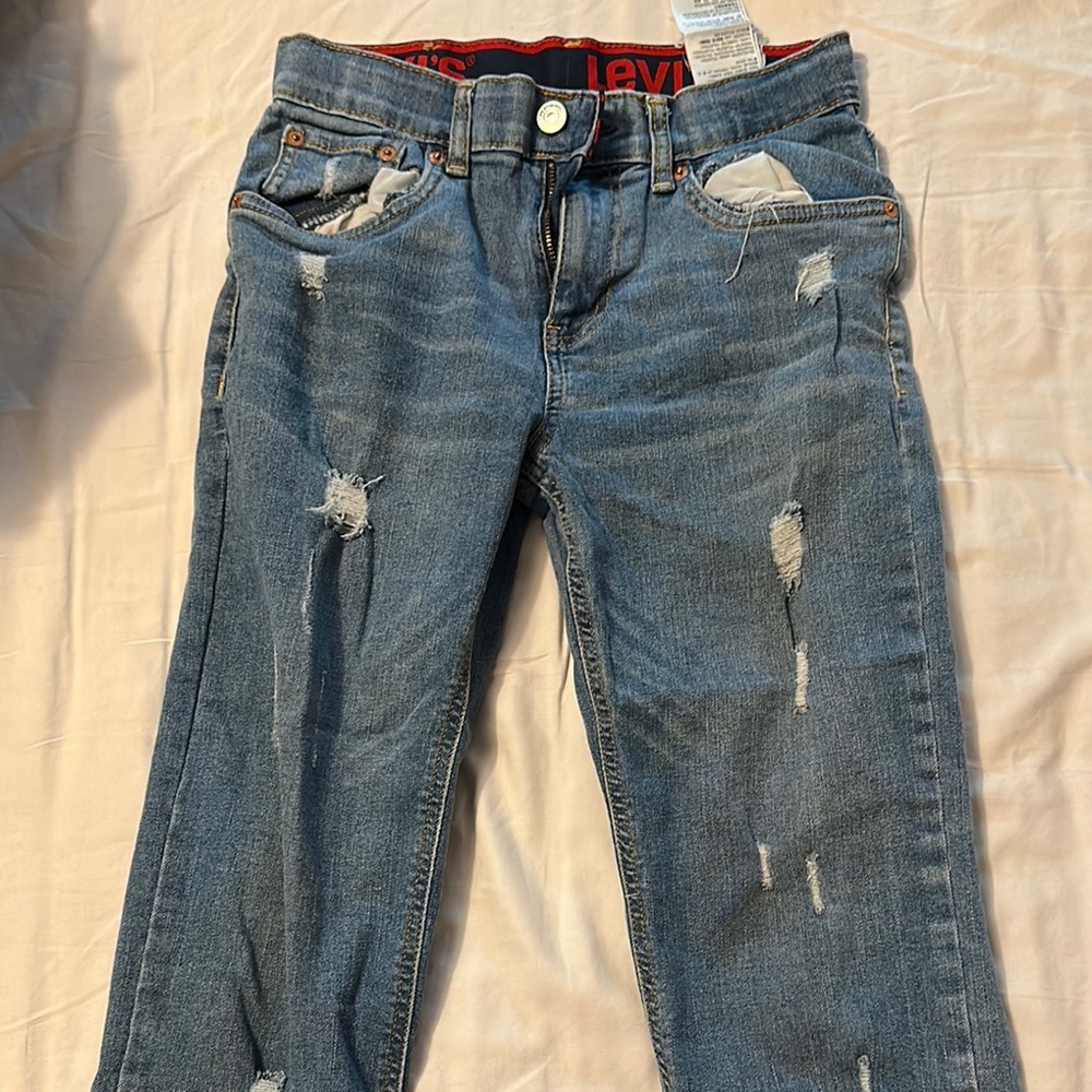 Levi's Blue Boyfriend Jeans Distressed Casual
